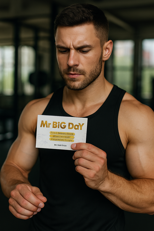 Mr. Big Day – Natural Male Vitality & Performance Booster & 4 MELT STRIPS per box